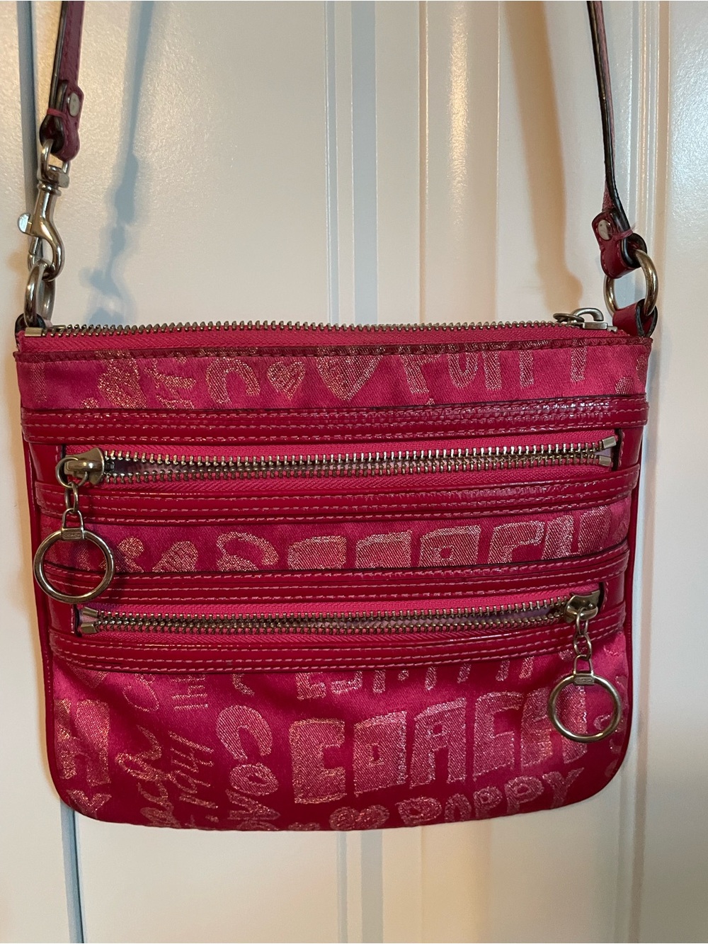Coach Poppy Storypatch Multi Zipper Crossbody